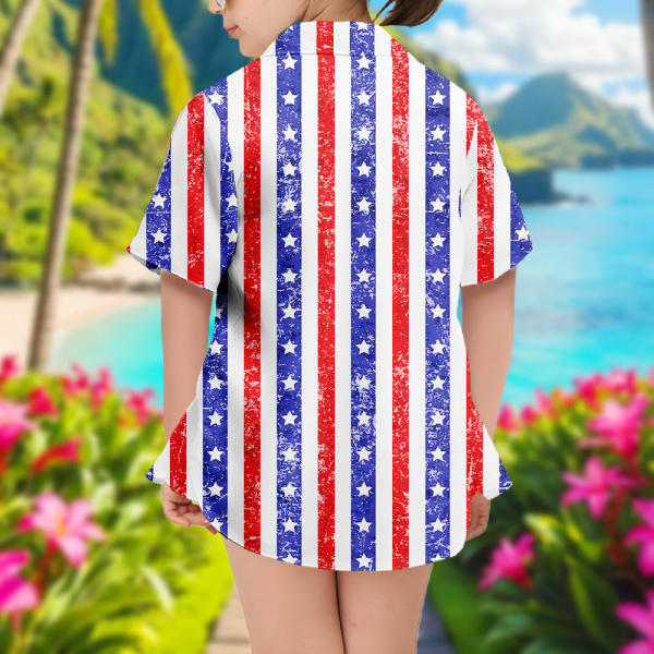 Custom Independence Day Short Sleeve Shirt Face Teenage Hawaiian Shirt American Flag Straps Beach Holiday Gift For Kids-mekesllser-Swimwear,Mekesllser,American Flag,Summer Sale,Hawaiian Shirt,For Kids,Swimwear For Kids,Kid's Hawaiian Shirt,For Boys,For Girls