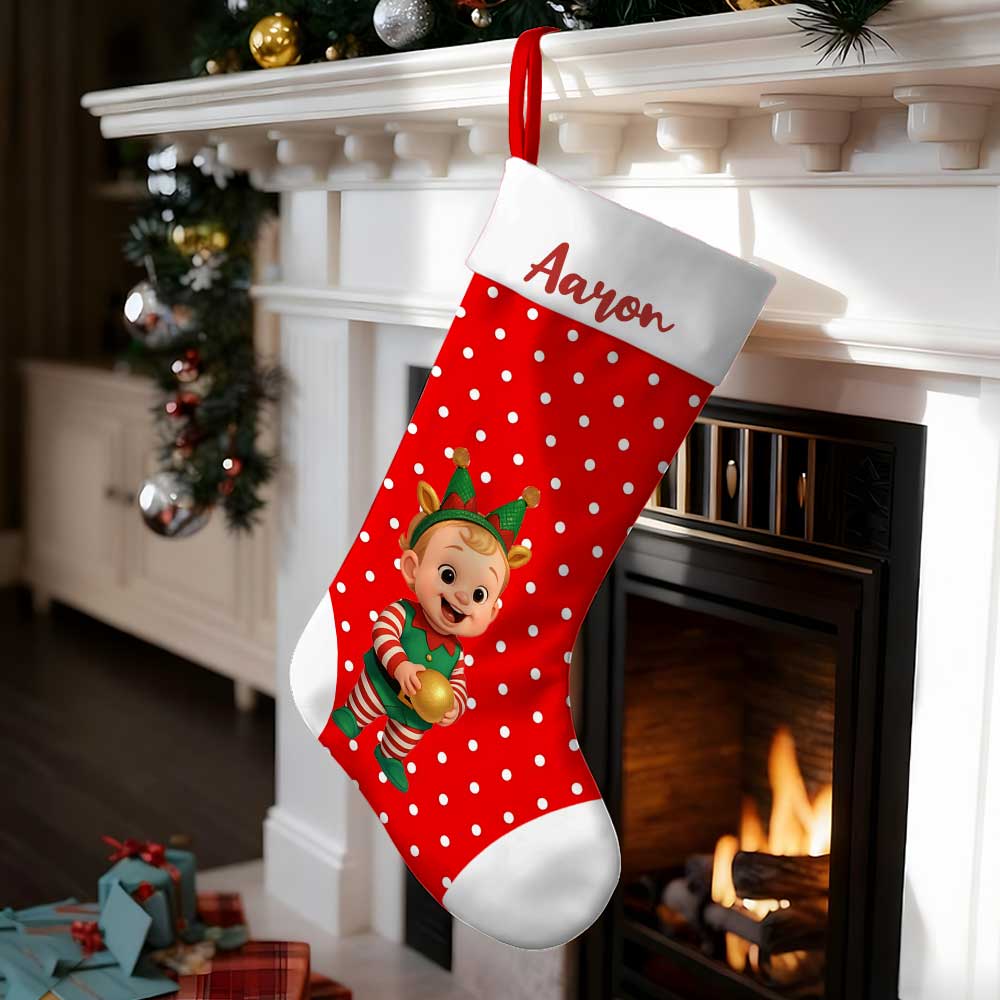 Personalized Christmas Stocking With Face And Name - Custom Family Gift For Family ，husband, Wife, Kids-mekesllser-Mekesllser,Christmas,Home Decor,AI,Christmas Stockings