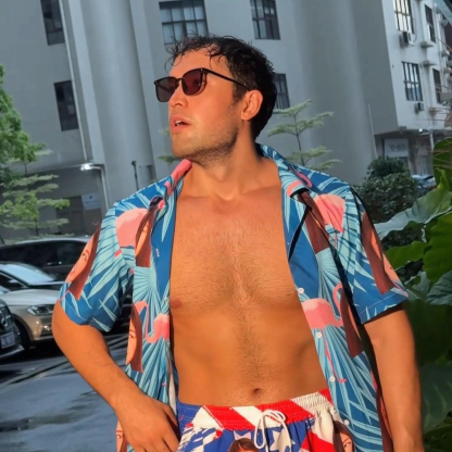 Custom Flamingo Hawaiian Shirt With Personalized Face Holiday Beach Shirt  Holiday Gift For Men, For Husband