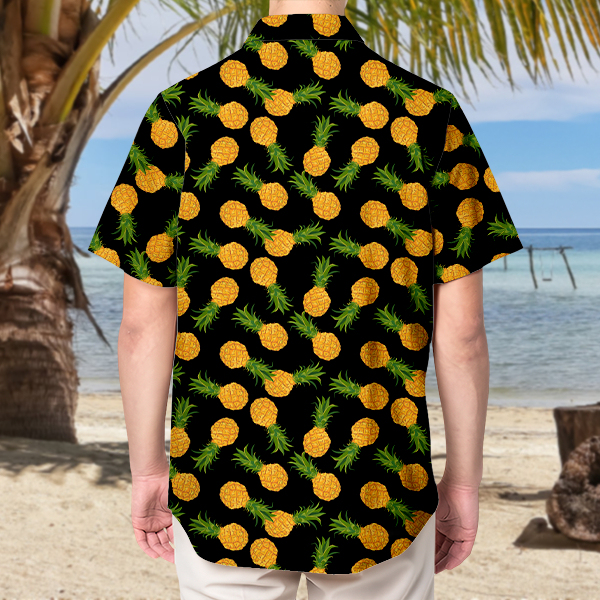 Custom Pineapple Hawaiian Shirt With Personalized Face Holiday Beach Shirt  Holiday Gift For Men, For Husband-mekesllser-Swimwear,Mekesllser,Summer Sale,Swimwear For Men,For Men,Hawaiian,Hawaiian Shirt,Men's Hawaiian Shirt