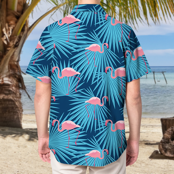 Custom Flamingo Hawaiian Shirt With Personalized Face Holiday Beach Shirt  Holiday Gift For Men, For Husband-mekesllser-Swimwear,Mekesllser,Summer Sale,Swimwear For Men,For Men,Hawaiian,Hawaiian Shirt,Men's Hawaiian Shirt