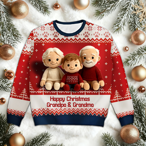 Custom Face Ugly Christmas Sweater – Add Your Photo & Name, Funny Personalized Xmas Gift-mekesllser-Mekesllser,Christmas,Ugly Sweater