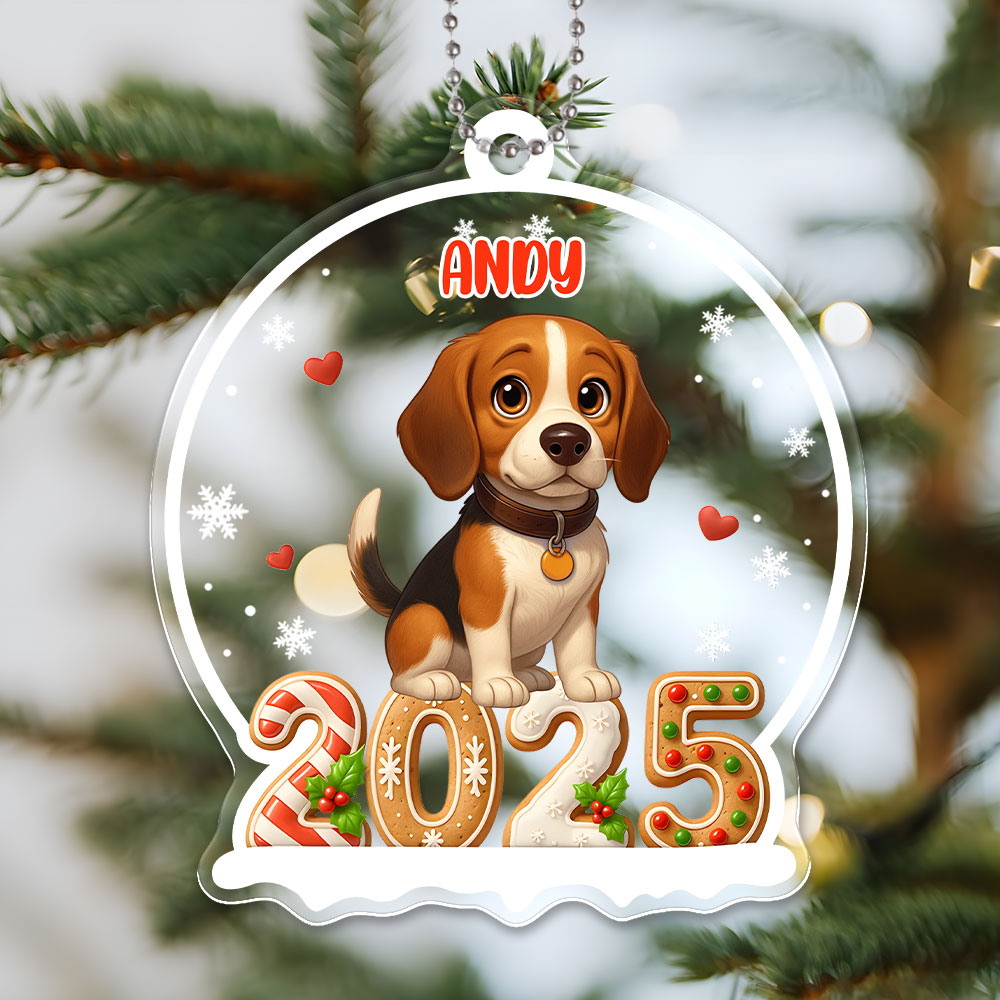 Custom 3d Effective Cristmas Ornament Custom Face & Name Decor Ornaments Gifts For Family For Christmas For Puppies-mekesllser-Mekesllser,For Pet Lovers,Christmas,Home Decor,AI,Christmas Ornament