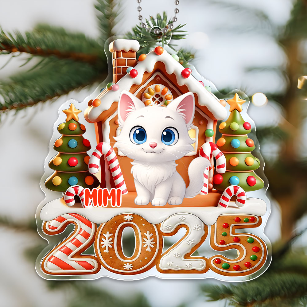 Custom 3d Effective Cristmas Ornament Custom Face & Name Decor Ornaments Gifts For Family For Christmas For Kitties-mekesllser-Mekesllser,For Pet Lovers,Christmas,Home Decor,AI,Christmas Ornament