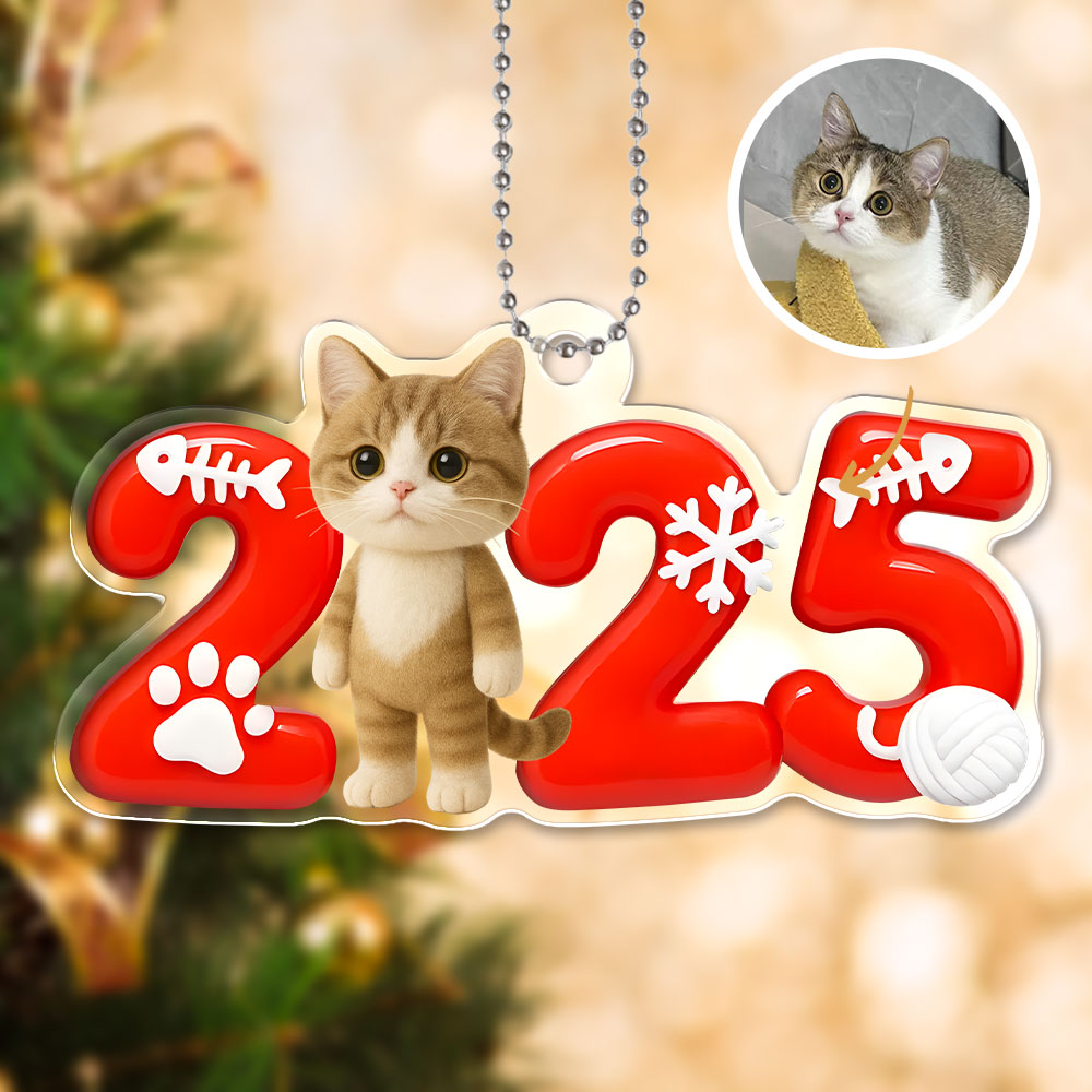 Custom 3d Effective Cristmas Ornament Custom Face & Name Decor Ornaments Gifts For Family For Christmas For Pet-mekesllser-Mekesllser,For Pet Lovers,Christmas,Home Decor,AI,Christmas Ornament