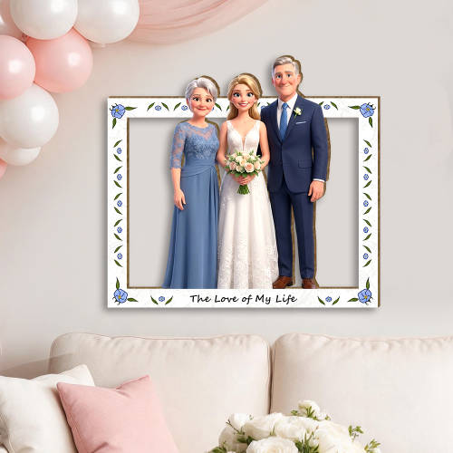  Custom Wooden Wall Art, Home Decor Personalized Photo Frame Artwork, Custom 3d Cartoon Wedding Portrait, Memorable Wedding Gift Ideas And Return Gifts