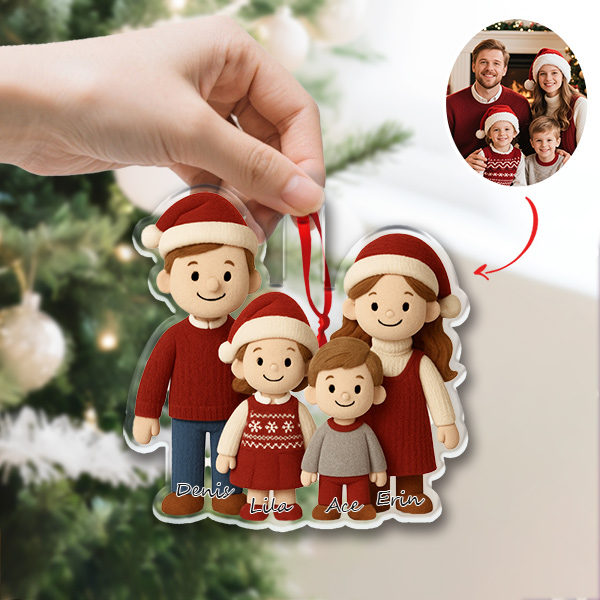 Custom 3d Effects Christmas Ornament Custom Family Face & Name Decor Ornaments Xmas Gifts For Lover For Family-mekesllser-Mekesllser,Christmas,Home Decor,Christmas Ornament,Ornament