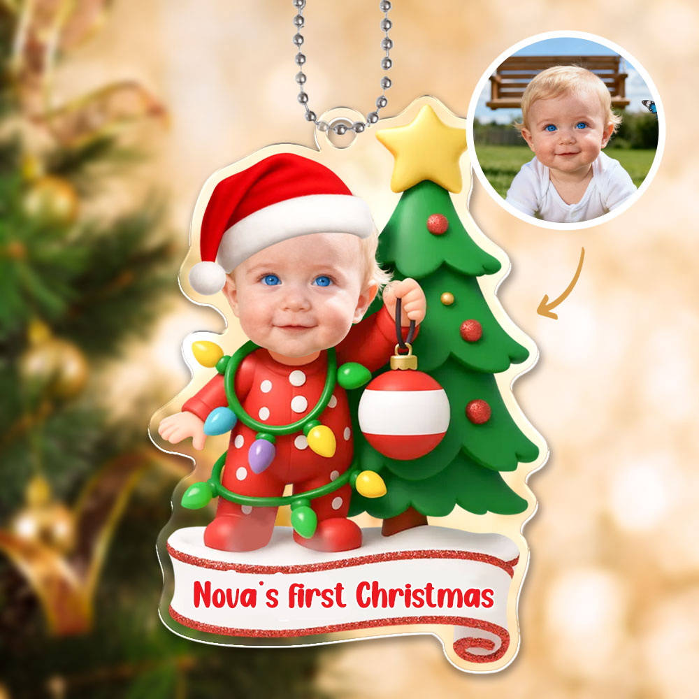 Custom 3d Effective Cristmas Ornament Custom Face & Name Decor Ornaments Gifts For Family For Lovers For Christmas For Baby-mekesllser-Mekesllser,Christmas,Home Decor,Christmas Ornament