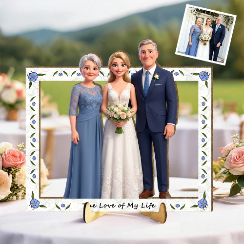 Custom Wooden Wall Art, Home Decor Personalized Photo Frame Artwork, Custom 3d Cartoon Wedding Portrait, Memorable Wedding Gift Ideas And Return Gifts
