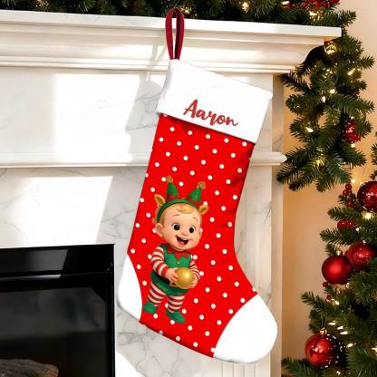 Personalized Christmas Stocking With Face And Name - Custom Family Gift For Family ，husband, Wife, Kids-mekesllser-Mekesllser,Christmas,Home Decor,AI,Christmas Stockings