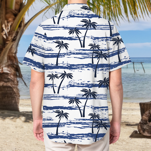 Custom Coconut Palm Hawaiian Shirt With Personalized Face Holiday Beach Shirt  Holiday Gift For Men, For Husband-mekesllser-Swimwear,Mekesllser,Summer Sale,Swimwear For Men,For Men,Hawaiian,Hawaiian Shirt,Men's Hawaiian Shirt