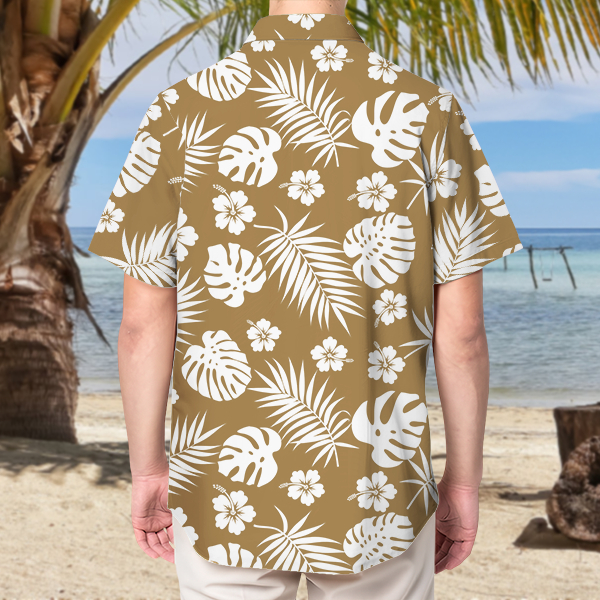Custom Hawaiian Shirt With Personalized Face Holiday Hibiscus Flower Beach Shirt  Holiday Gift For Men, For Husband-mekesllser-Swimwear,Mekesllser,Summer Sale,Swimwear For Men,For Men,Hawaiian,Hawaiian Shirt,Men's Hawaiian Shirt