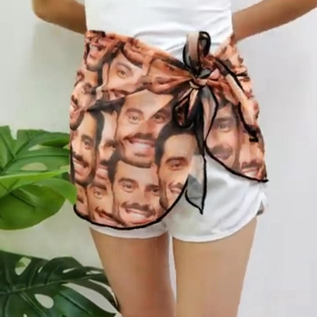 Custom Multi Faces Swimswear Cover Up Personalized  Funny Photo Beach Wrap Swim Skirts For Women For Her