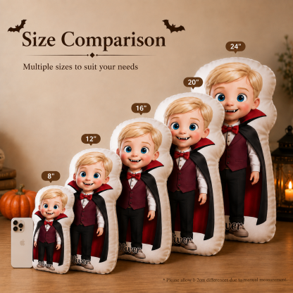Custom Halloween Doll Pillow – Custom Doll Shape Pillow With Face & Name For Kids | Personalized Halloween Throw Cushion For Home & Living | For Nursery Decor | Halloween Gifts For Family