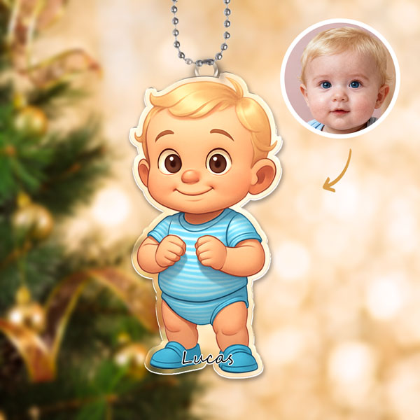 Custom 3d Effective Cristmas Ornament Custom Face & Name Decor Ornaments Gifts For Family For Lovers For Kids-mekesllser-Mekesllser,Christmas,Home Decor,AI,Christmas Ornament