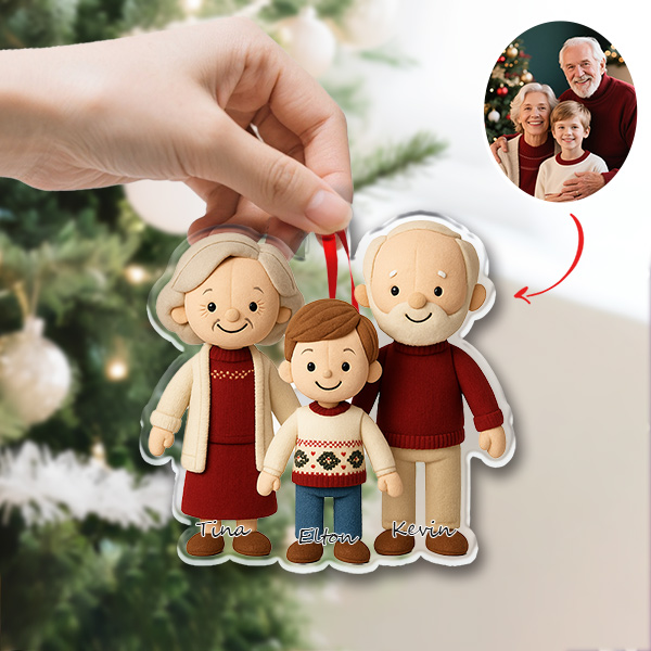 Custom 3d Effects Christmas Ornament Custom Family Face & Name Decor Ornaments Xmas Gifts For Lover For Family-mekesllser-Mekesllser,Christmas,Home Decor,Christmas Ornament,Ornament