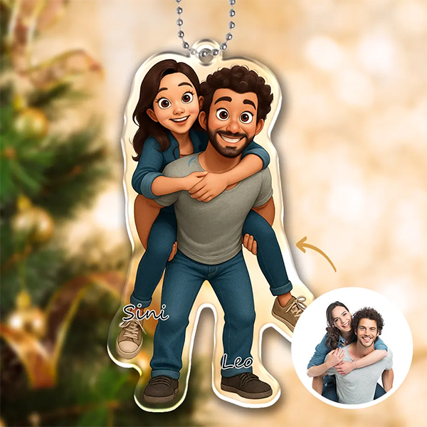 Custom 3d Effective Ornament Custom Face & Name Decor Ornaments Gifts For Lovers For Couple-mekesllser-Mekesllser,Christmas,Home Decor,Christmas Ornament,Ornament