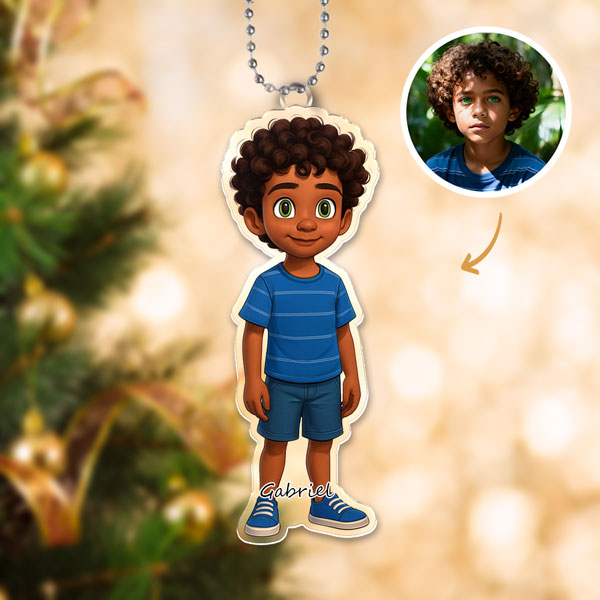 Custom 3d Effective Cristmas Ornament Custom Face & Name Decor Ornaments Gifts For Family For Lovers For Kids-mekesllser-Mekesllser,Christmas,Home Decor,AI,Christmas Ornament