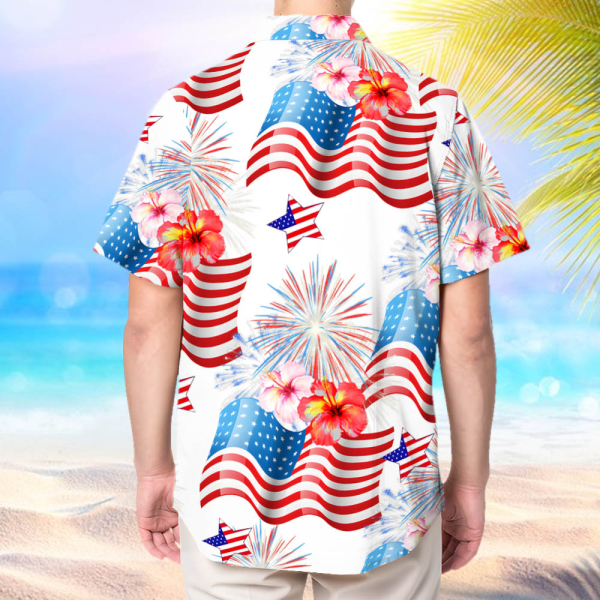 Custom American Flag Hawaiian Shirt With Face Holiday Beach Shirt The Independence Day Beach Shirt Holiday Gift For Men, For Husband-mekesllser-Swimwear,Mekesllser,American Flag,Summer Sale,Swimwear For Men,For Men,Hawaiian,Hawaiian Shirt,Men's Hawaiian Shirt