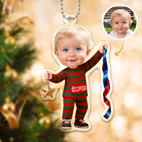Custom 3d Effective Cristmas Ornament Custom Face & Name Decor Ornaments Gifts For Family For Lover For Kids-mekesllser-Mekesllser,Christmas,Home Decor,Christmas Ornament