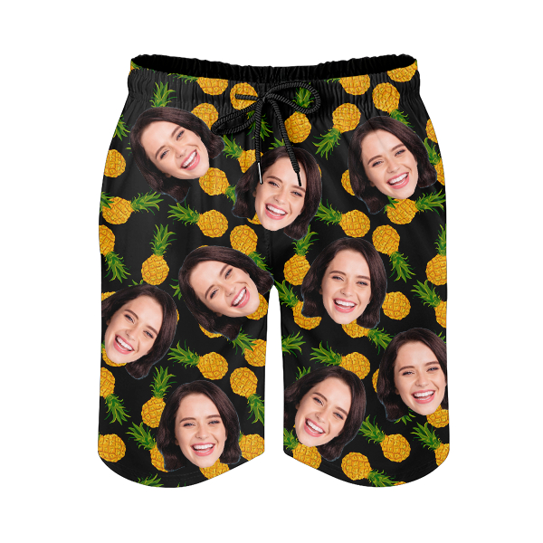 Custom Hawaiian Mens‘ Shorts Personalized Photo Hawaiian Sports Beach Shorts Gift For Him For Husband-mekesllser-Swimwear,Mekesllser,Summer Sale,Swimwear For Men,For Men,Hawaiian,Hawaiian Shorts