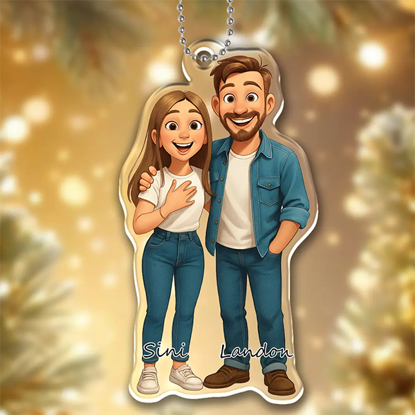 Custom 3d Effective Ornament Custom Face & Name Decor Ornaments Gifts For Lovers For Couple-mekesllser-Mekesllser,Christmas,Home Decor,Christmas Ornament,Ornament