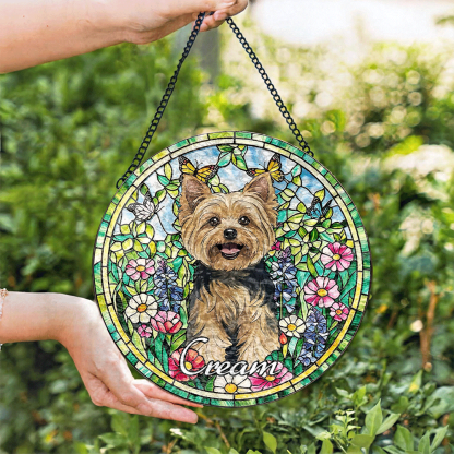  Custom Window Hanging Suncatcher – Personalized Window Stained Glass Home Decor, A Heartfelt Personalized Gift For Pet Lover, Yorkshire Terrier