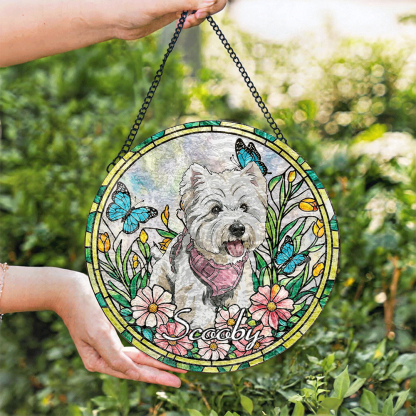  Custom Window Hanging Suncatcher – Custom Photo Suncatcher With Stained Glass Effect, Unique Home Decor & Personalized Gift For Pet Lover, Schnauzer, For Dog Lover