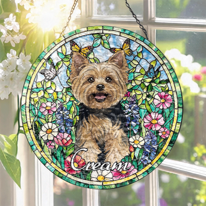  Custom Window Hanging Suncatcher – Personalized Window Stained Glass Home Decor, A Heartfelt Personalized Gift For Pet Lover, Yorkshire Terrier