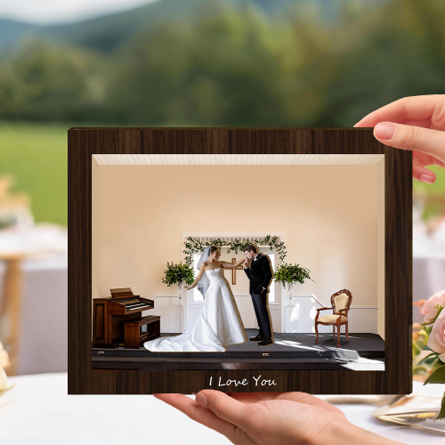 Custom Wooden Wall Art – Romantic Home Decor, 3d Wooden Frame Art With Custom Photo, Ideal Wedding Gift For Couples