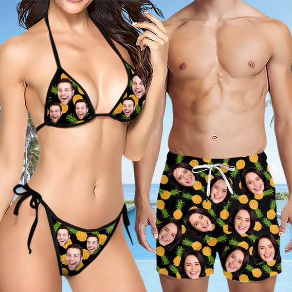 Custom Hawaiian Mens‘ Shorts Personalized Photo Hawaiian Sports Beach Shorts Gift For Him For Husband-mekesllser-Swimwear,Mekesllser,Summer Sale,Swimwear For Men,For Men,Hawaiian,Hawaiian Shorts