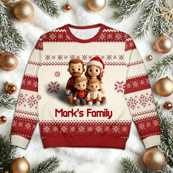 Personalized Ugly Christmas Sweater With Face & Name – Custom Holiday Knit For Men & Women-mekesllser-Mekesllser,Christmas,Ugly Sweater