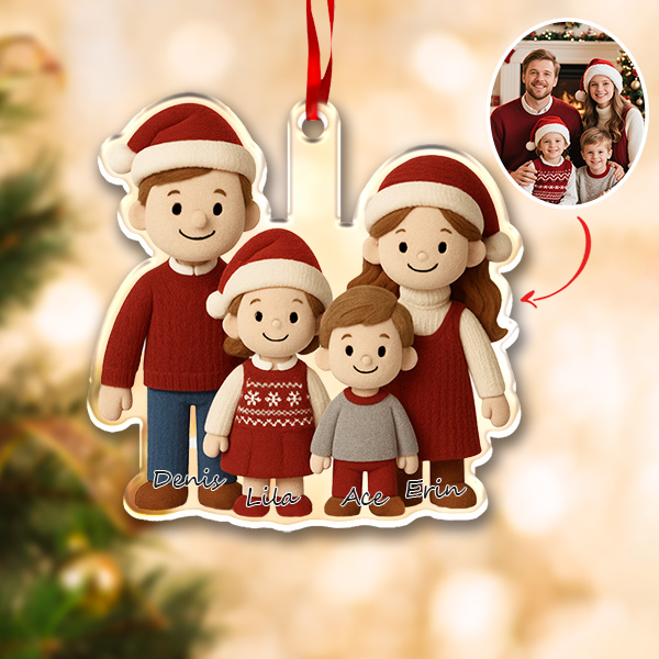 Custom 3d Effects Christmas Ornament Custom Family Face & Name Decor Ornaments Xmas Gifts For Lover For Family-mekesllser-Mekesllser,Christmas,Home Decor,Christmas Ornament,Ornament