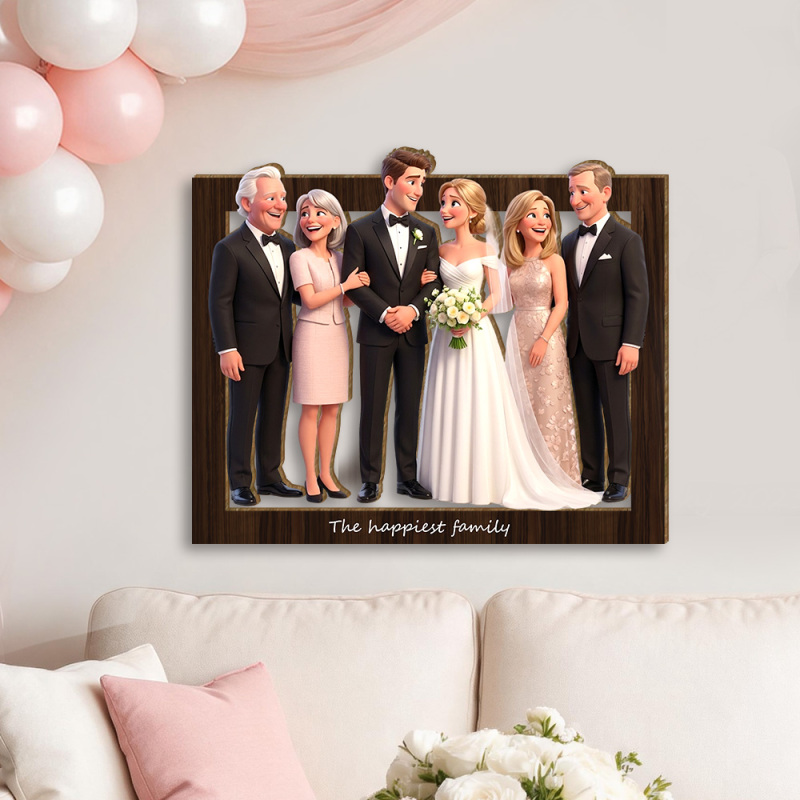 Custom Wooden Wall Art – Elegant Home Decor, Personalized 3d Wooden Photo Frame Art, Memorable Wedding Gift For Couples