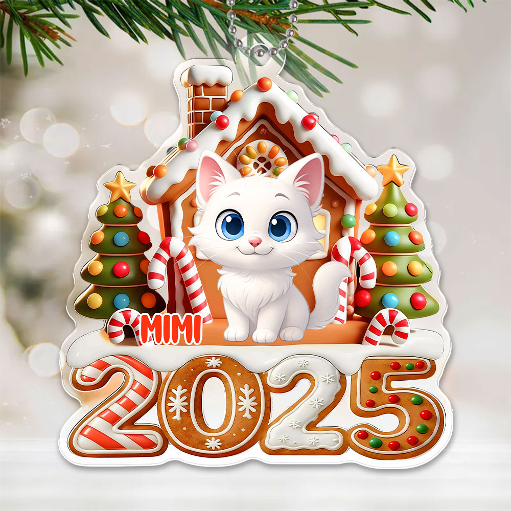 Custom 3d Effective Cristmas Ornament Custom Face & Name Decor Ornaments Gifts For Family For Christmas For Kitties-mekesllser-Mekesllser,For Pet Lovers,Christmas,Home Decor,AI,Christmas Ornament