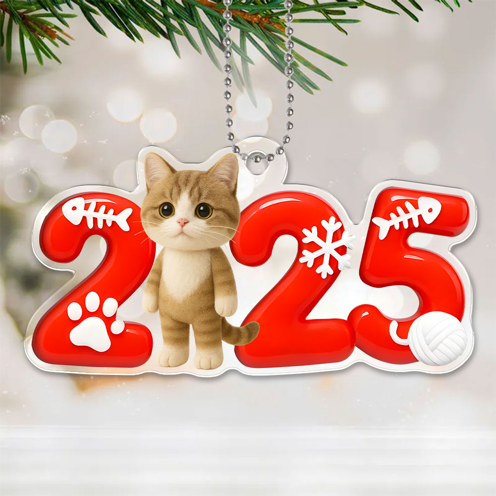 Custom 3d Effective Cristmas Ornament Custom Face & Name Decor Ornaments Gifts For Family For Christmas For Pet-mekesllser-Mekesllser,For Pet Lovers,Christmas,Home Decor,AI,Christmas Ornament
