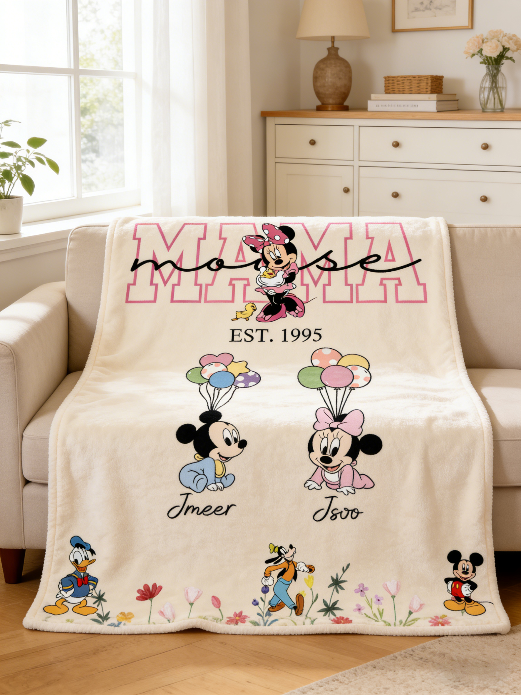Custom MAMA Mouse Blanket With Kids Names