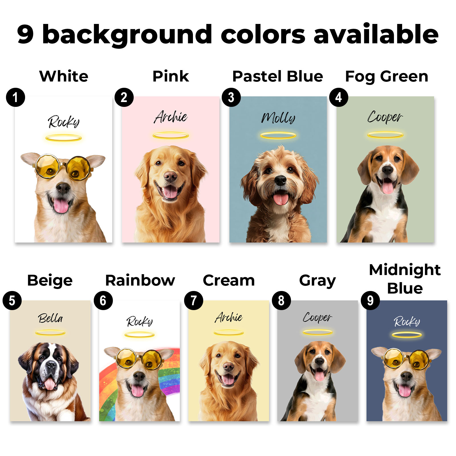 Custom Pet Memory Canvas Frame with Name Collar Holder, Dog Memorial Gifts for Loss of Dogs