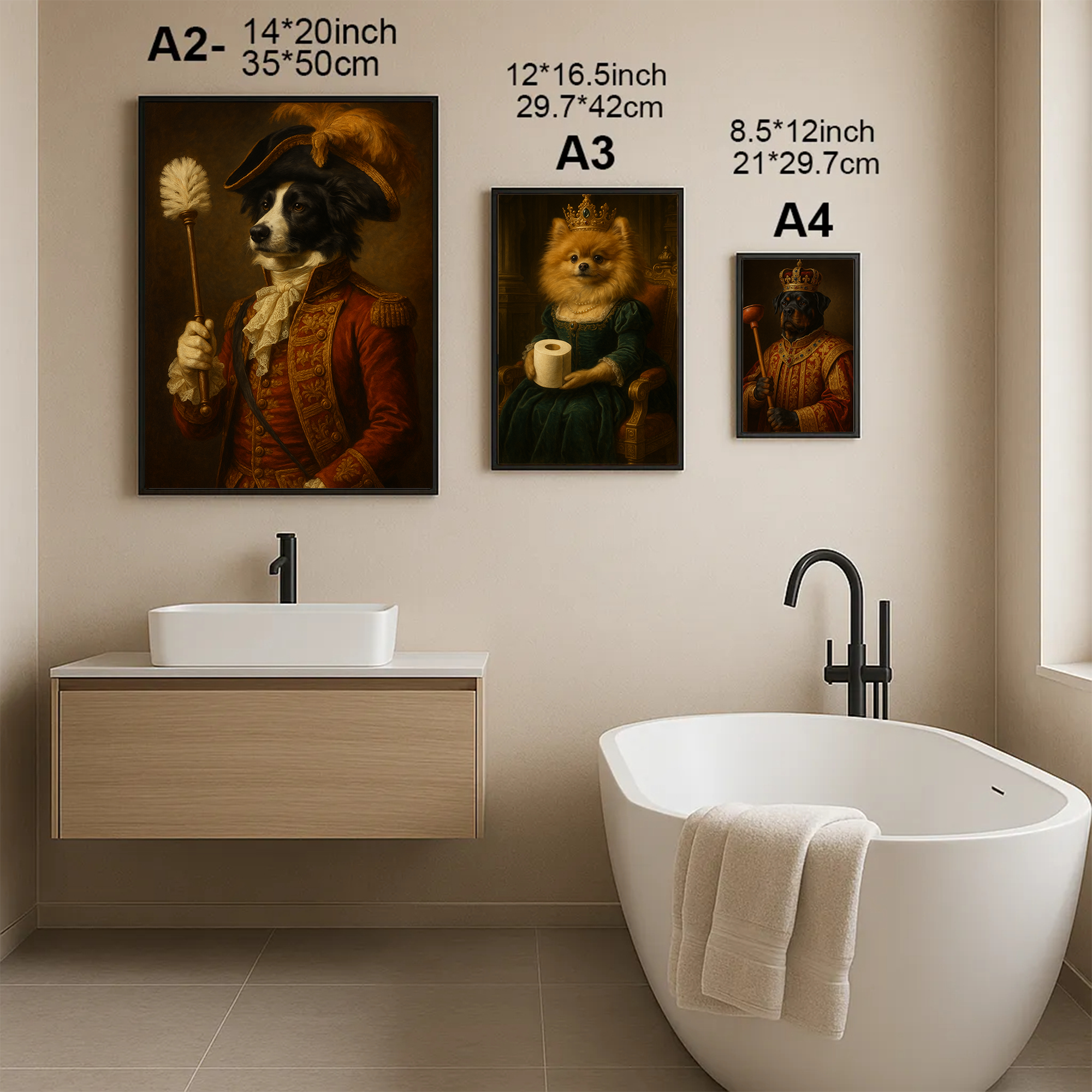 50%OFF⭐️CustomizedFunny Pet Bathroom Wall Art Noble Edition