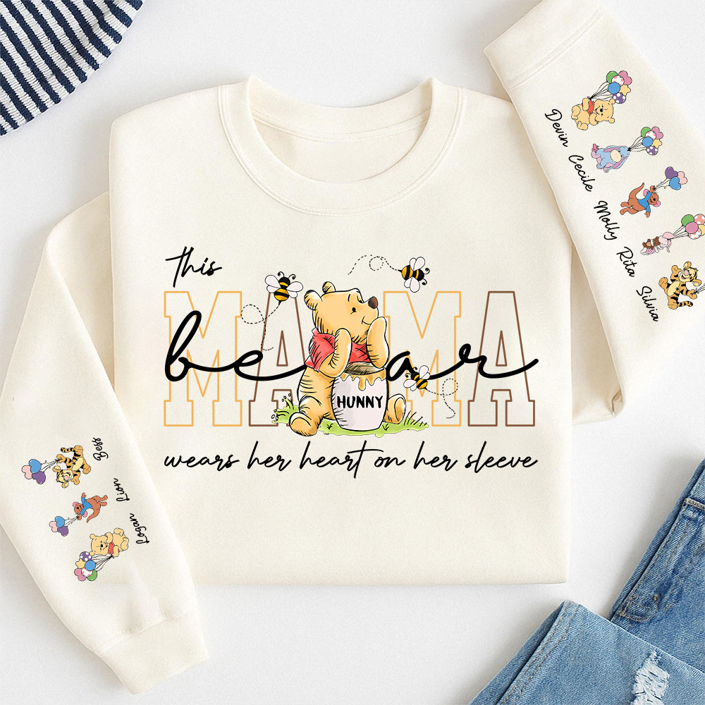 Custom MAMA Bear Crewneck/Hoodie, With Kids Names