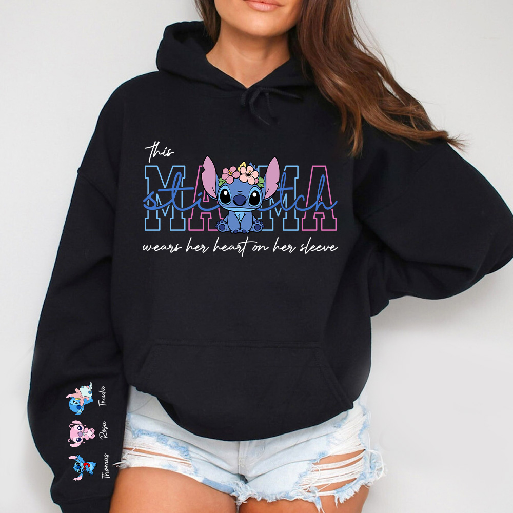 Custom MAMA Stitch Crewneck/Hoodie, With Kids Names