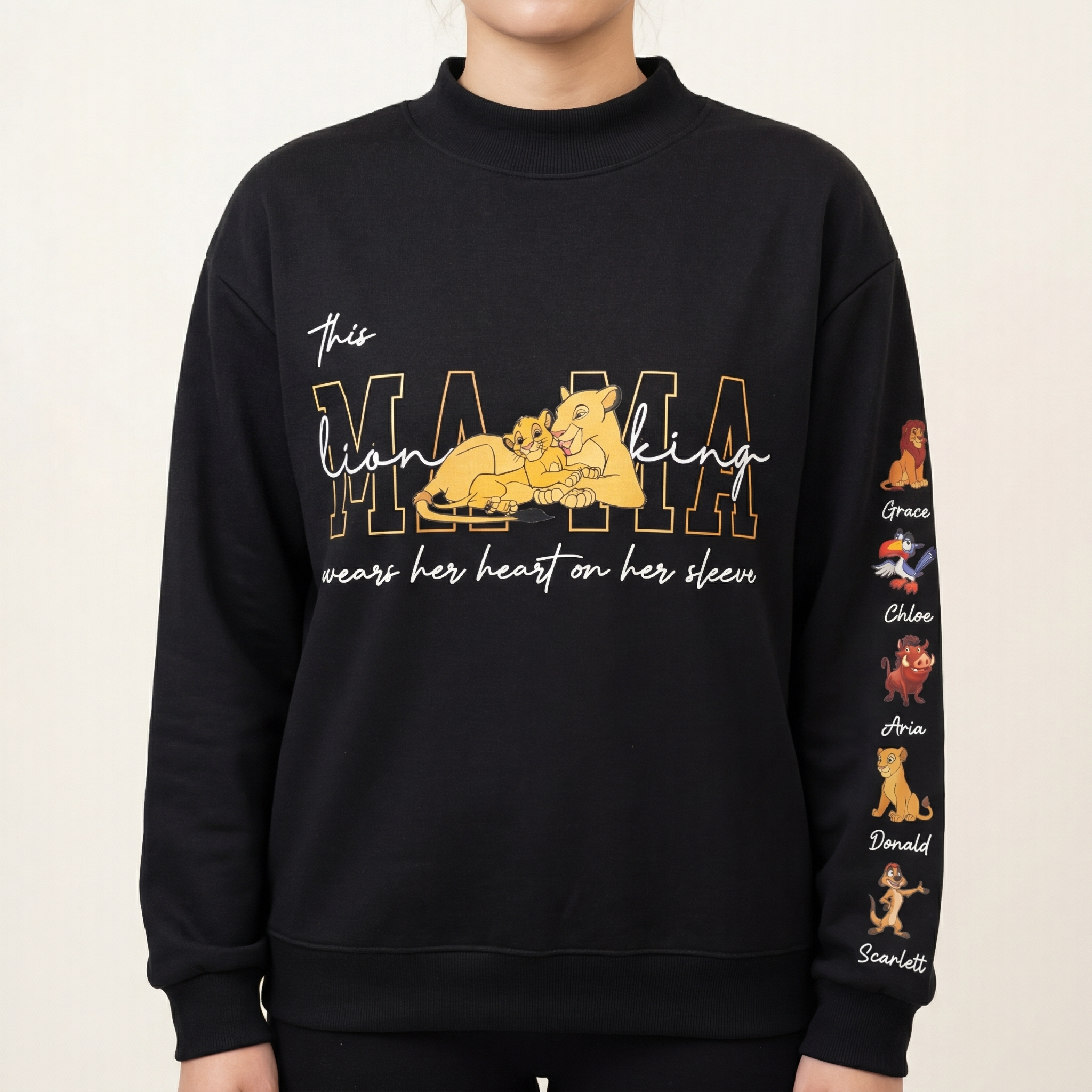 Custom MAMA Lion King Crewneck/Hoodie, With Kids Names