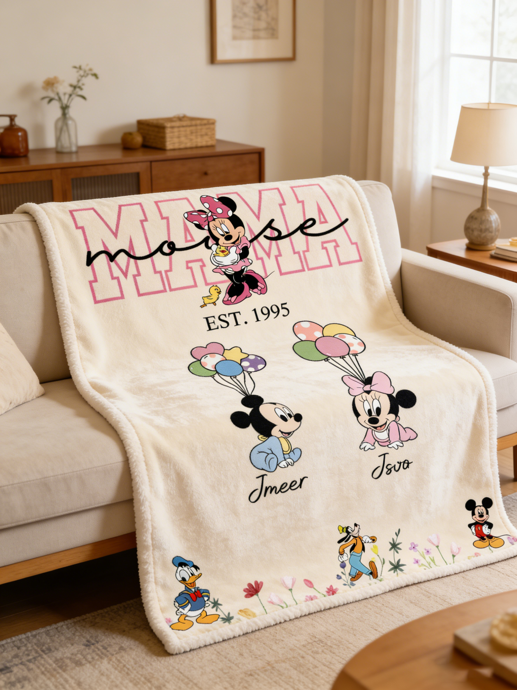 Custom MAMA Bear Blanket With Kids Names
