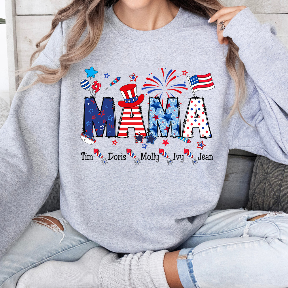 Personalized Mama 4th Of July T-Shirt, Independence Day T-shirt