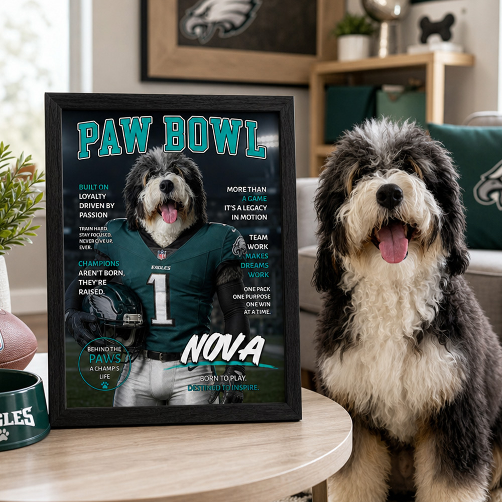 50%OFF🏈Custom PAW BOWL Pet Portrait American Football Frame