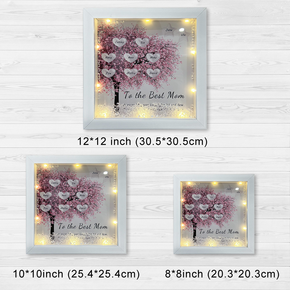 50% OFF✨Custom Family Tree Heart Light Frame Gift With Stars