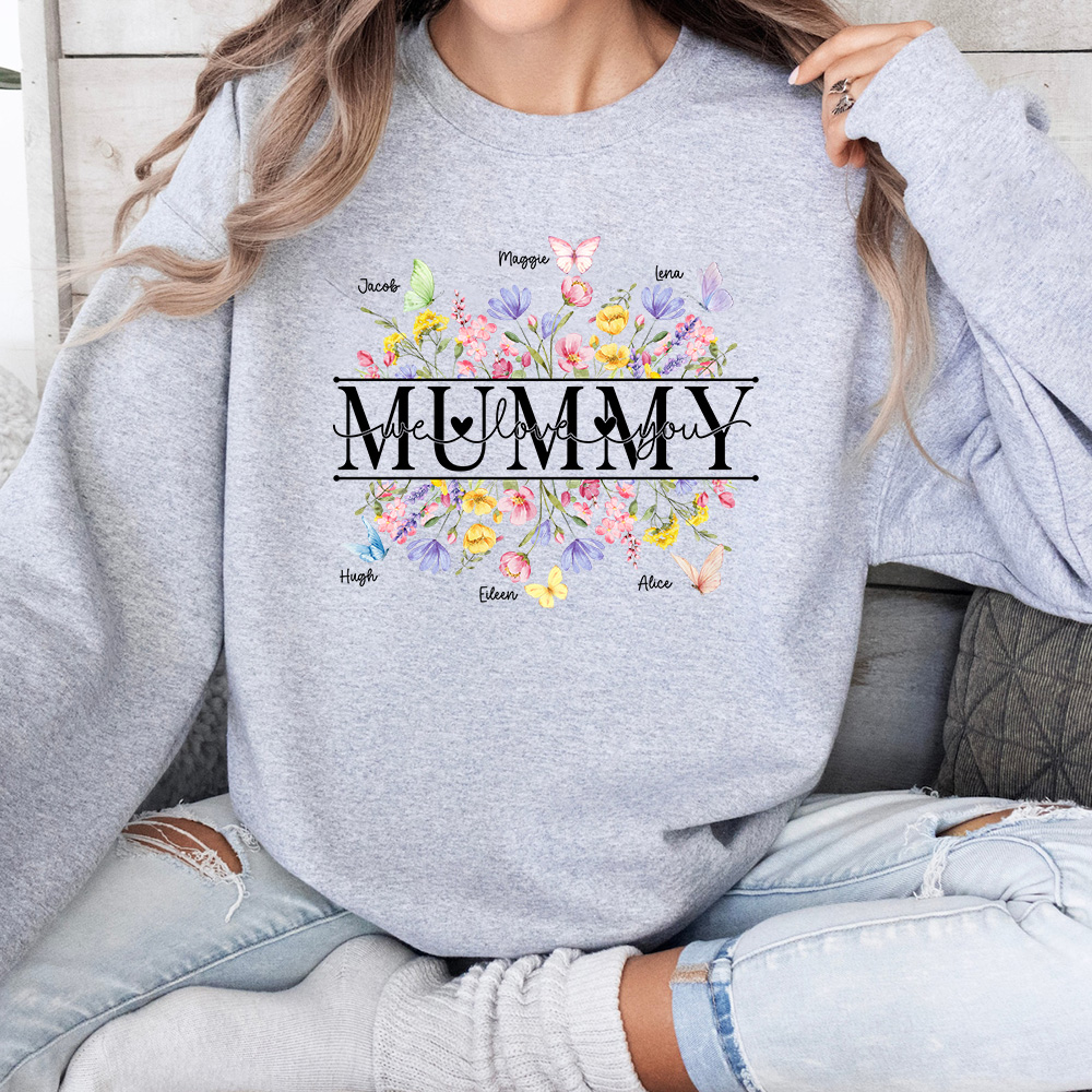 50% OFF🌟Custom Mummy with Kid Name Sweatshirt, Hoodie
