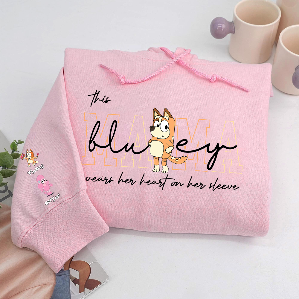 Custom MAMA Bluey Crewneck/Hoodie, With Kids Names