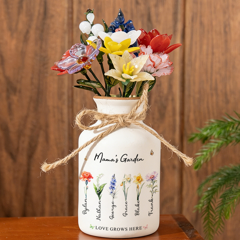 50%OFF⭐️Personalized Vase With Glass Birth Month Flowers