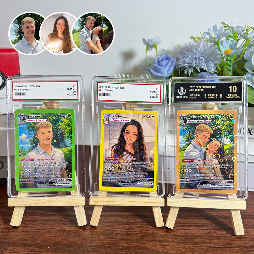 50%OFF💝Custom Couple Photo 3 Cards Set Player 1 Player 2 Couple Bond Pokecard